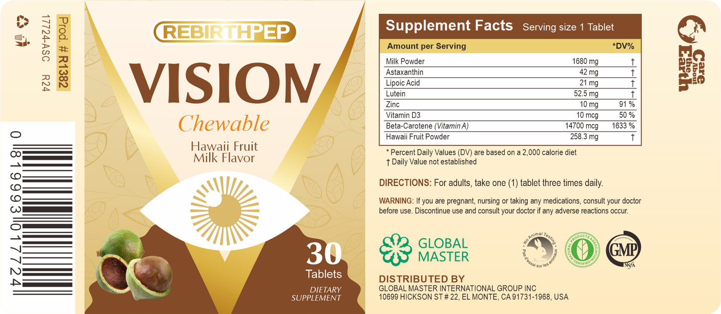 Vision Chewable Hawaii Fruit Milk Flavor