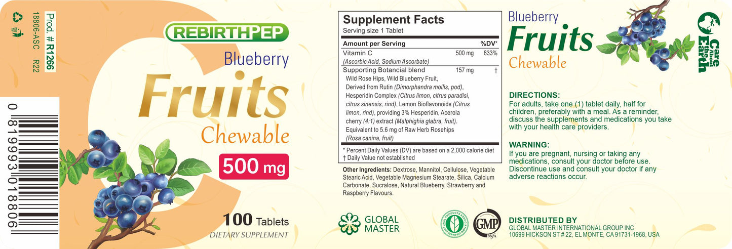 Blueberry Fruits Chewable C 500mg